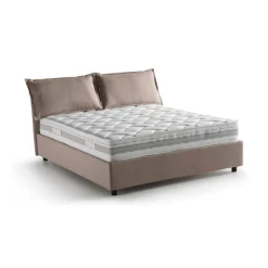Letti Contenitore|Letti Alla Francese > Dmora Letto francese contenitore tortora 155x215cm - Alvacus Grigio Tortora