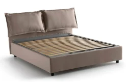 Letti Contenitore|Letti Alla Francese > Dmora Letto francese contenitore tortora 155x215cm - Alvacus Grigio Tortora