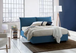 Letti Contenitore|Letti Alla Francese > Dmora Letto francese imbottito 155x215cm - Aros Blu