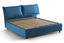 Letti Contenitore|Letti Alla Francese > Dmora Letto francese imbottito 155x215cm - Aros Blu
