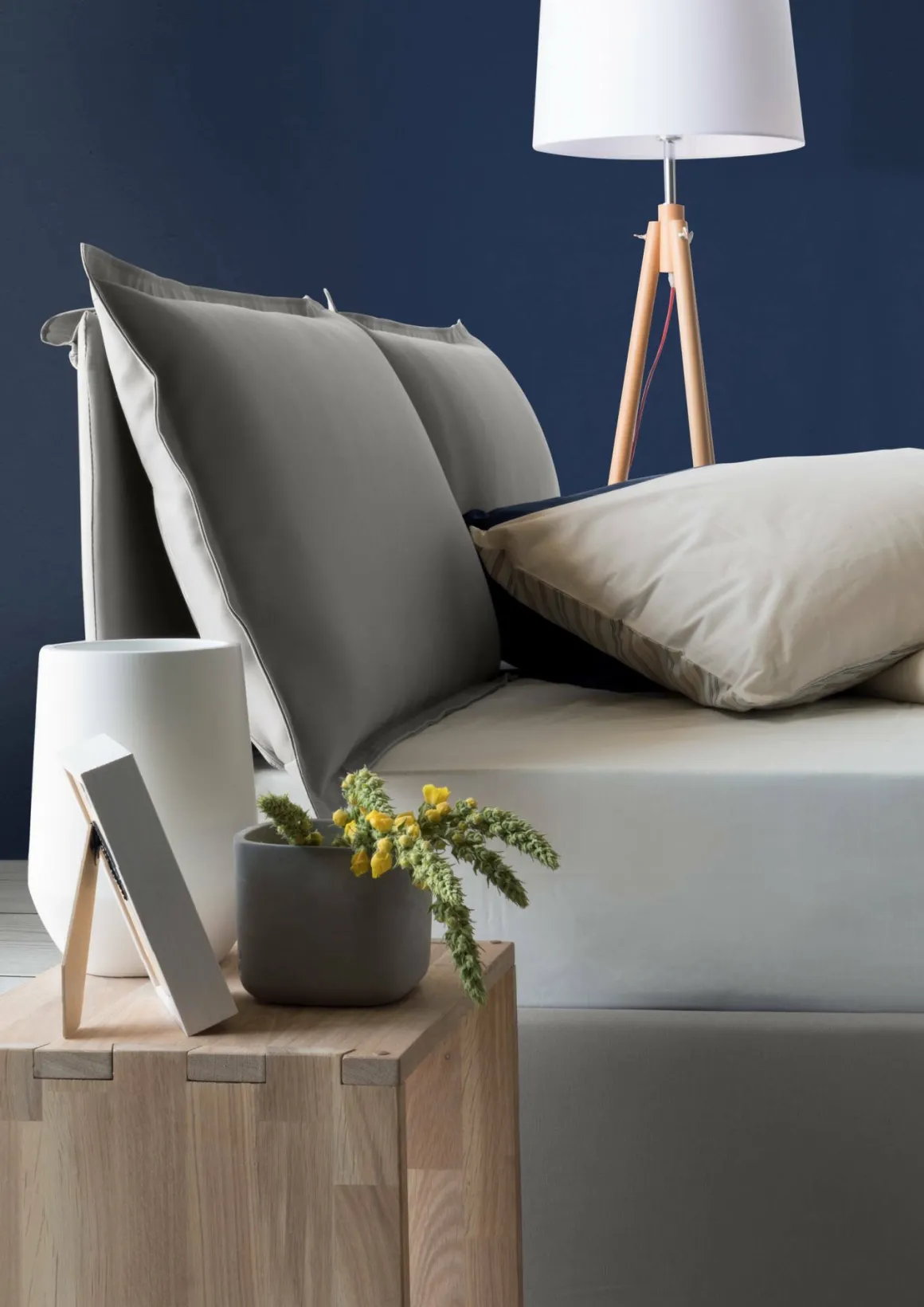 Letti Contenitore|Letti Alla Francese > Dmora Letto francese imbottito 155x215cm - Alaksir Grigio