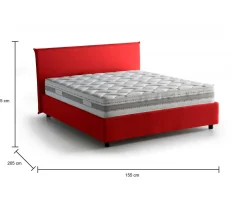 Letto francese imbottito rosso 155x205cm - Alion