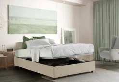 Letti Contenitore|Letti Alla Francese > Dmora Letto francese in legno 155x215cm - Annica Beige