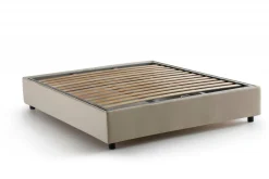 Letti Contenitore|Letti Alla Francese > Dmora Letto francese in legno 155x215cm - Annica Beige