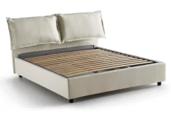 Letti Contenitore|Letti Alla Francese > Dmora Letto francese in legno 155x215cm - Annica Beige