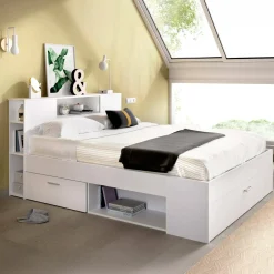 Letto francese in legno bianco 218x149cm - Conching
