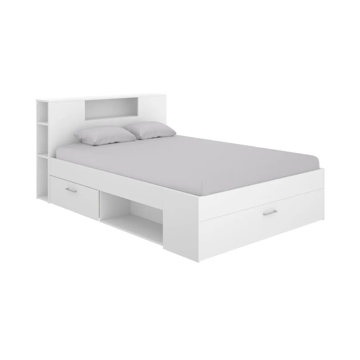 Letto francese in legno bianco 218x149cm - Conching
