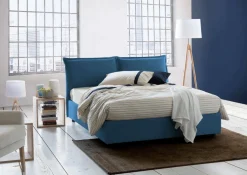 Letti Contenitore|Letti Alla Francese > Dmora Letto francese in legno 155x205cm - Arden Blu