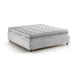 Letti Alla Francese > Dmora Letto francese in tessuto 195x258cm - Villamar Bianco
