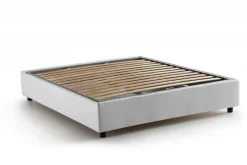 Letti Alla Francese > Dmora Letto francese in tessuto 195x258cm - Villamar Bianco
