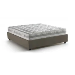 Letto francese materasso incluso tortora 155x205cm - Akemi