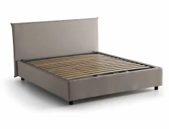 Letti Contenitore|Letti Alla Francese > Dmora Letto francese materasso incluso tortora 155x215cm - Aros Grigio Tortora