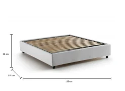 Letto francese minimal bianco 155x215cm - Arvic
