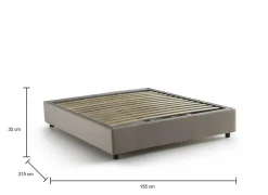 Letto francese minimal tortora 155x215cm - Arvic