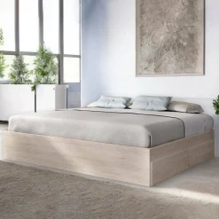 Letto francese moderno rovere 195x149cm - Orlene