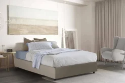 Letto francese salvaspazio tortora 155x205cm - Aladino