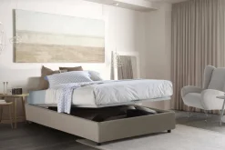 Letto francese salvaspazio tortora 155x205cm - Aladino