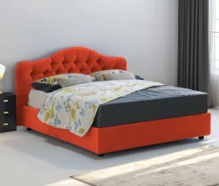 Letti Matrimoniali|Letti Contenitore > Dmora Letto Matrimoniale Sfoderabile Contenitore, Dimensione Materasso 160x200 cm Made in Italy - Ator Arancione