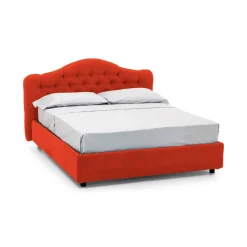 Letti Matrimoniali|Letti Contenitore > Dmora Letto Matrimoniale Sfoderabile Contenitore, Dimensione Materasso 160x200 cm Made in Italy - Ator Arancione