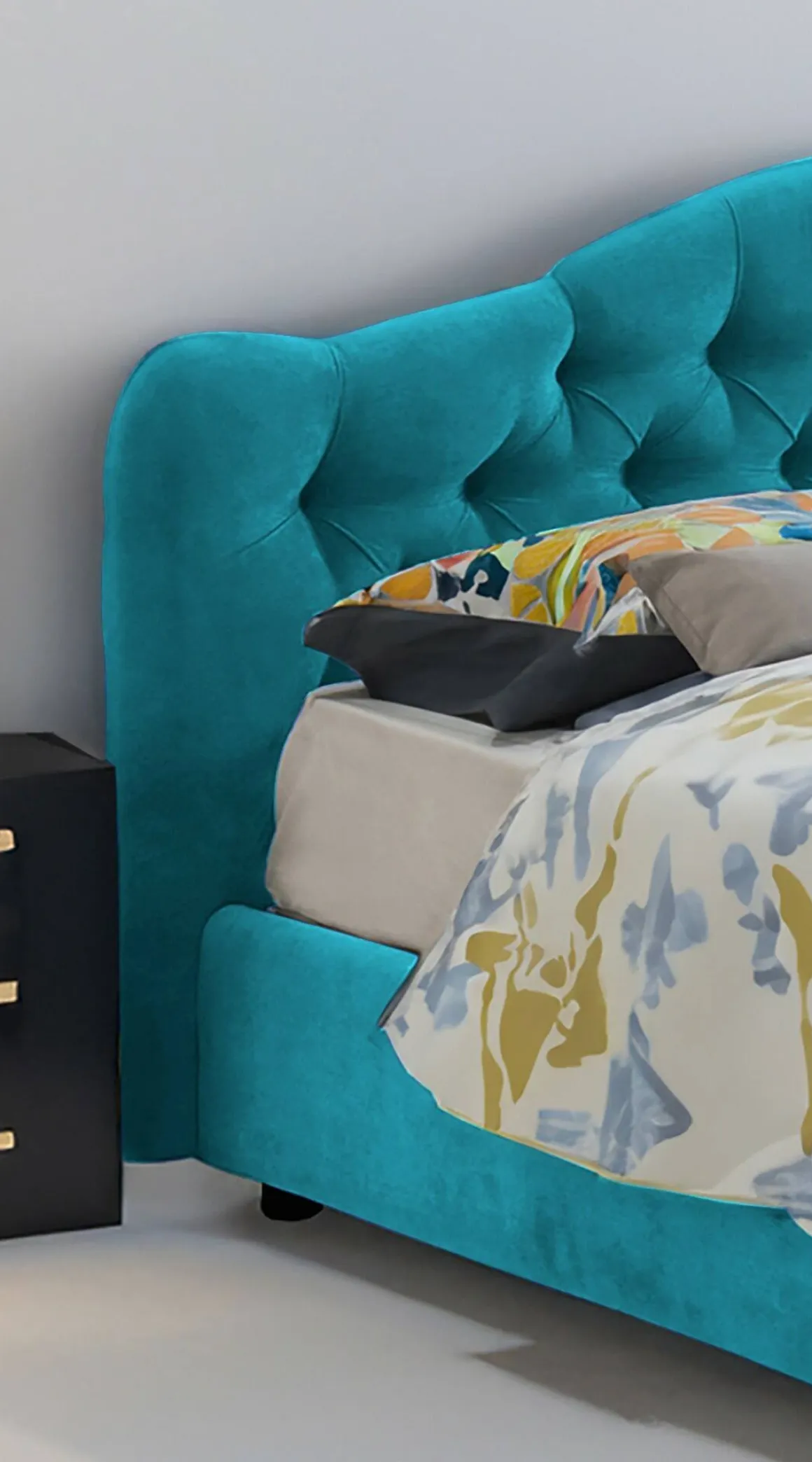 Letti Matrimoniali|Letti Contenitore > Dmora Letto Matrimoniale Materasso Incluso Sfoderabile, Contenitore Made in Italy - Allik Azzurro