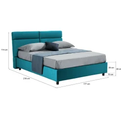 Letti Matrimoniali|Letti Contenitore > Dmora Letto Matrimoniale Sfoderabile Contenitore, Dimensione Materasso 160x190 cm Made in Italy - Arex Azzurro