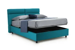 Letti Matrimoniali|Letti Contenitore > Dmora Letto Matrimoniale Sfoderabile Contenitore, Dimensione Materasso 160x190 cm Made in Italy - Arex Azzurro