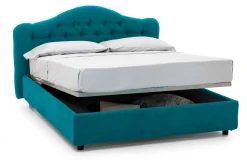 Letti Matrimoniali|Letti Contenitore > Dmora Letto Matrimoniale Sfoderabile Contenitore, Dimensione Materasso 160x200 cm Made in Italy - Ator Azzurro
