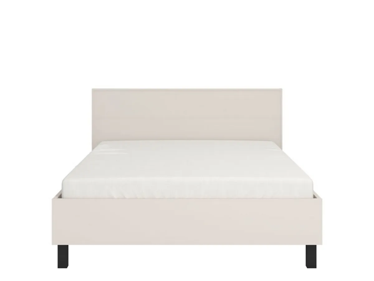 Letti Matrimoniali > Dmora Letto Matrimoniale Dimensione Materasso 160x200 cm Testiera Dettaglio Geometrico, Peso Supportato 200 kg - Coazze Beige