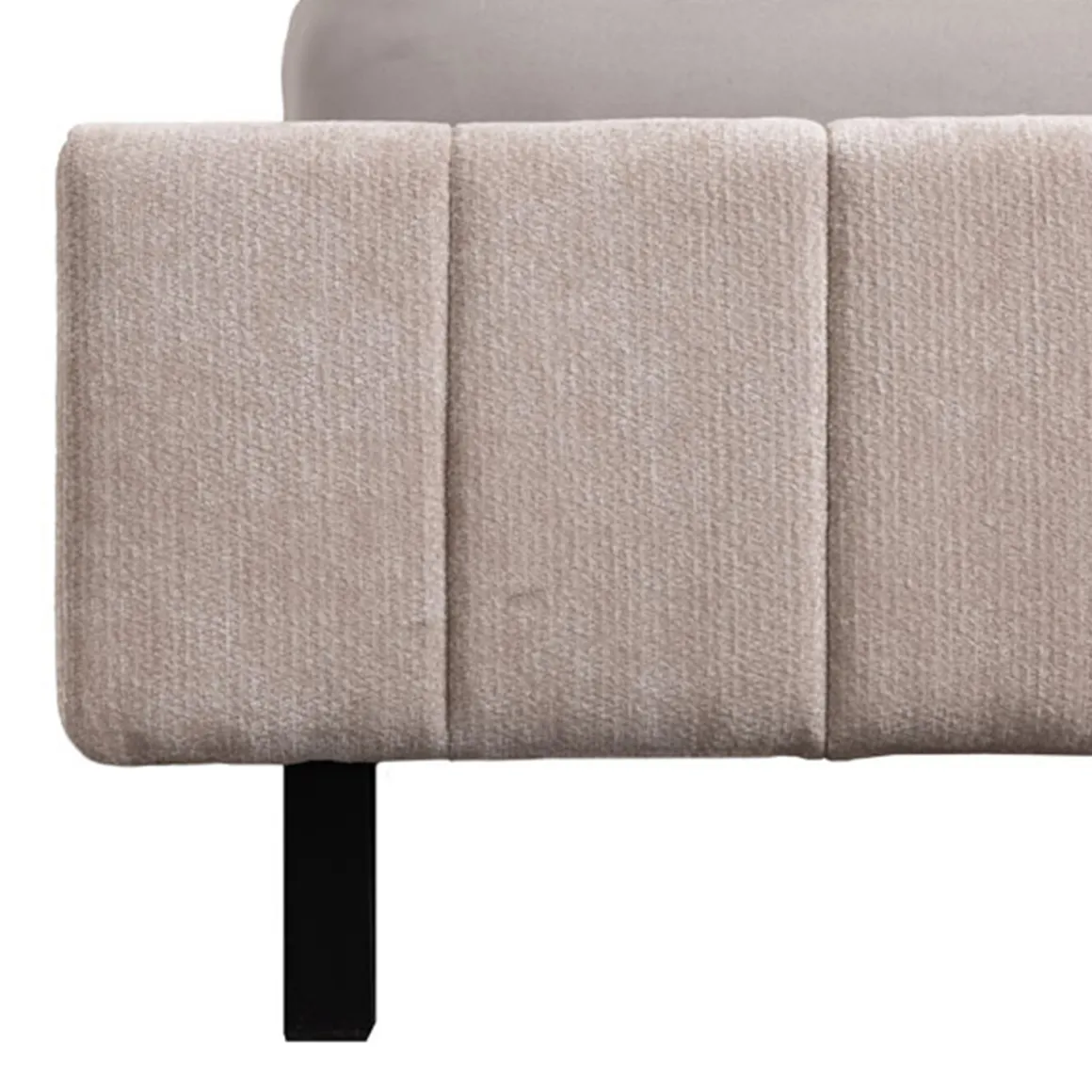 Letto Matrimoniale Beige Dimensione Materasso 160x200 cm Testiera e Giroletto Imbottiti, Imbottito - Exmouth