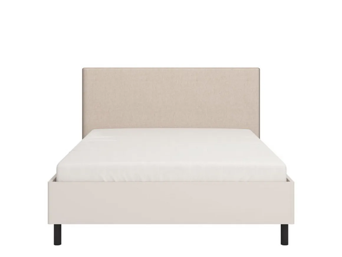Letto Matrimoniale Beige Grigio Tortora Dimensione Materasso 180x200 cm Imbottito, Testiera Imbottita - Pavarolo