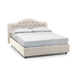 Letti Matrimoniali|Letti Contenitore > Dmora Letto Matrimoniale Materasso Incluso Sfoderabile, Contenitore Made in Italy - Alfer Beige