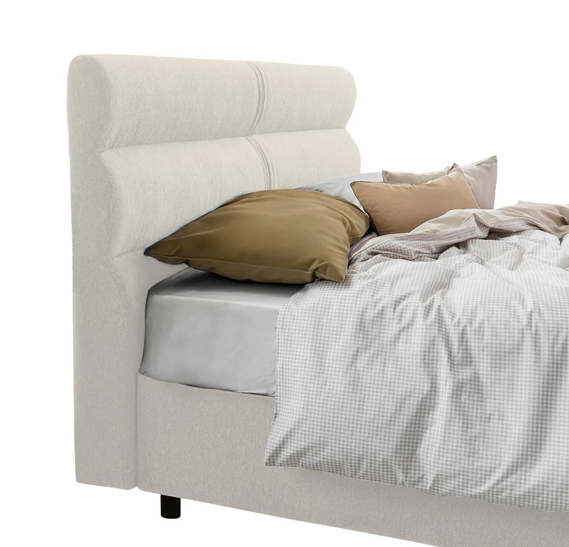 Letto Matrimoniale Beige Materasso Incluso Sfoderabile, Contenitore Made in Italy - Briatico