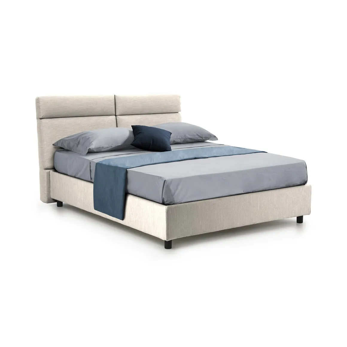 Letto Matrimoniale Beige Sfoderabile Contenitore, Dimensione Materasso 160x190 cm Made in Italy - Alcatron