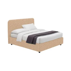 Letti Matrimoniali|Letti Contenitore > Dmora Letto Matrimoniale Sfoderabile Contenitore, Dimensione Materasso 160x200 cm - Davoli Beige