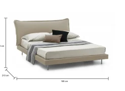 Letti Matrimoniali|Camera Da Letto > Dmora Letto matrimoniale 180x215cm sfoderabile - Pietersite Beige
