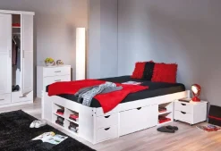 Letti Matrimoniali|Letti Contenitore > Dmora Letto Matrimoniale Contenitore Dimensione Materasso 140x190 cm, Rete Inclusa - Faraldi Bianco
