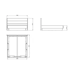Letto Matrimoniale Bianco Crema Marrone Noce Dimensione Materasso 180x200 cm Peso Supportato 200 kg, Matrimoniale - Kamak