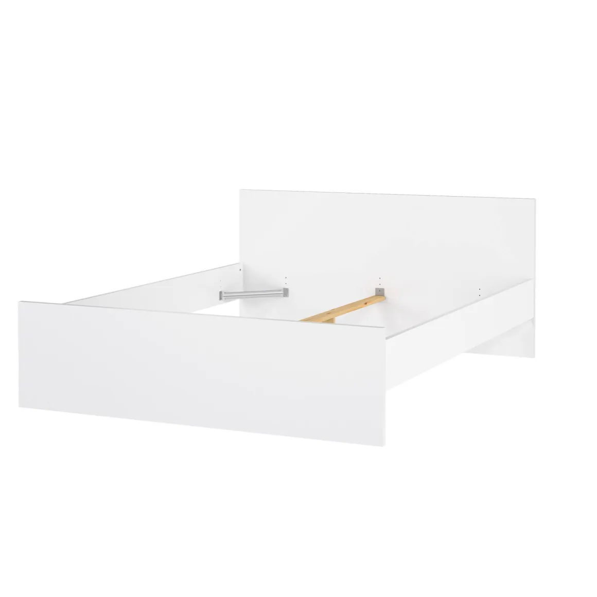 Letto matrimoniale bianco lucido 166x206cm struttura in legno - Kaitak