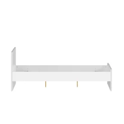 Letto matrimoniale bianco lucido 166x206cm struttura in legno - Kaitak