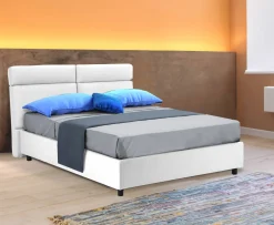 Letti Matrimoniali|Letti Contenitore > Dmora Letto Matrimoniale Materasso Incluso Sfoderabile, Contenitore Made in Italy - Bedero Bianco