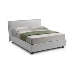 Letto Matrimoniale Bianco Materasso Incluso Sfoderabile, Contenitore Made in Italy - Bruzolo