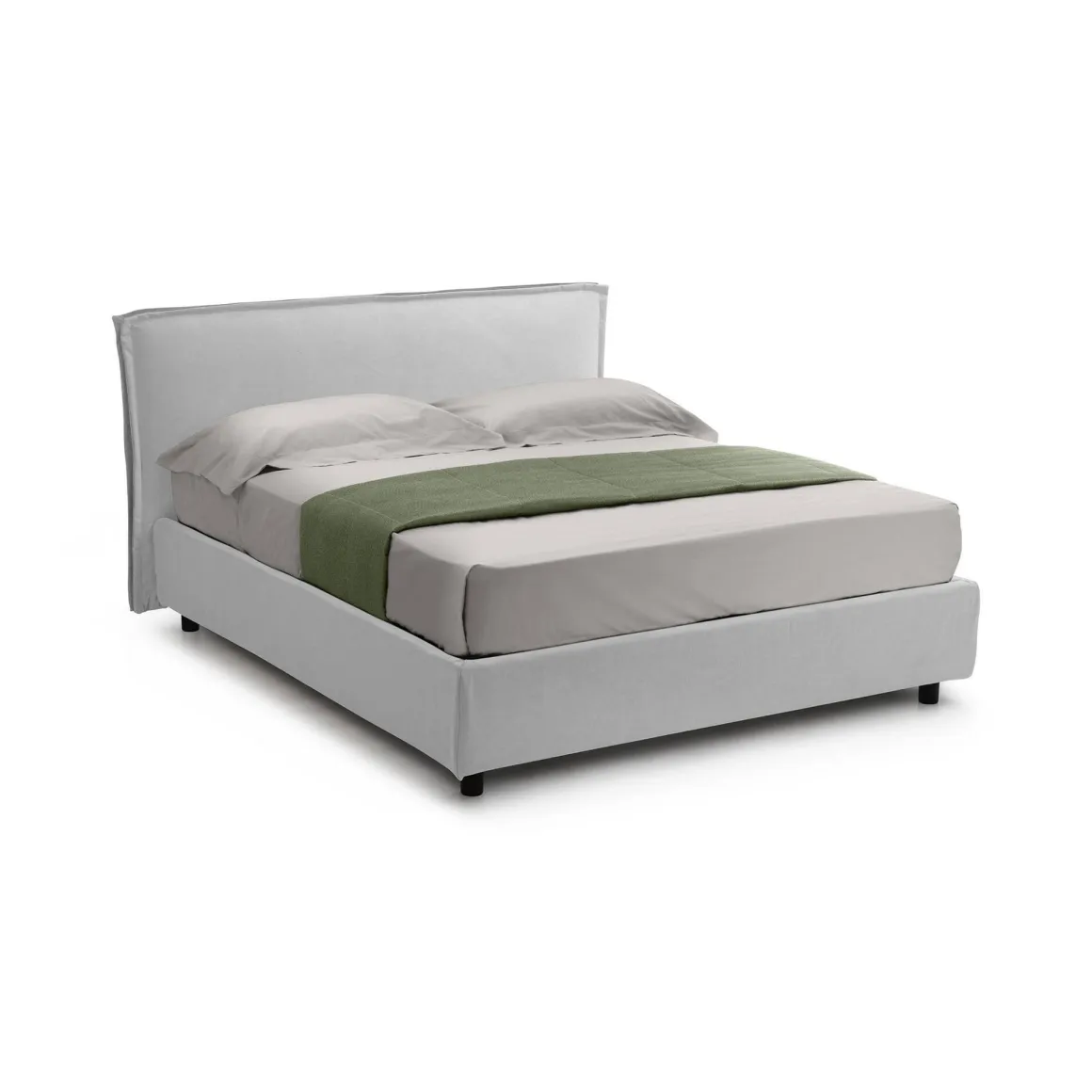 Letto Matrimoniale Bianco Materasso Incluso Sfoderabile, Contenitore Made in Italy - Bruzolo
