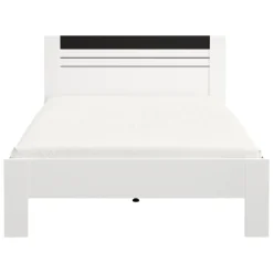 Letti Matrimoniali > Dmora Letto Matrimoniale Bianco Nero Dimensione Materasso 160x200 cm Testata Dettaglio Rigato, Peso Supportato 200 kg - Kabale Nero, Bianco