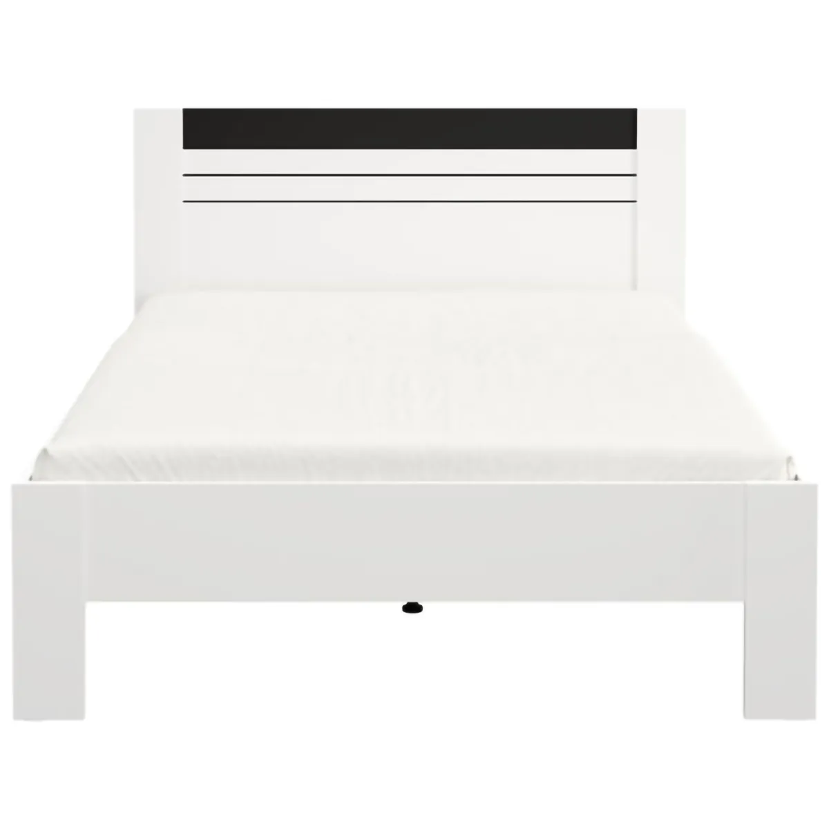Letti Matrimoniali > Dmora Letto Matrimoniale Bianco Nero Dimensione Materasso 160x200 cm Testata Dettaglio Rigato, Peso Supportato 200 kg - Kabale Nero, Bianco