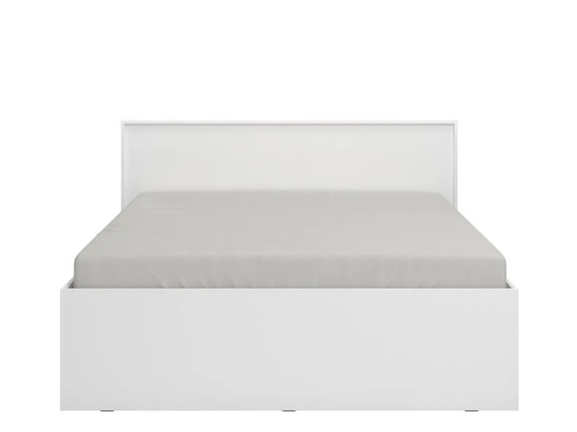 Letto Matrimoniale Bianco Opaco Testiera Dettaglio Geometrico Imbottito, Dimensione Materasso 160x200 cm - Gamalero