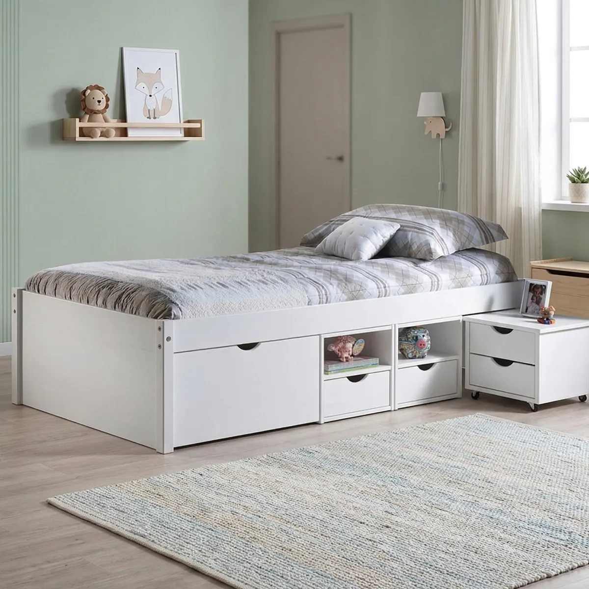 Letti Matrimoniali|Letti Contenitore > Dmora Letto Matrimoniale Contenitore Matrimoniale, Sfumatura Colore Struttura Quercia - Cavallo Bianco Quercia