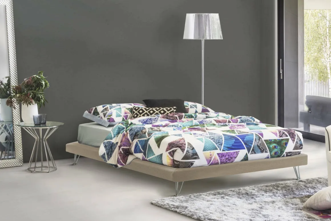 Letto matrimoniale bianco 175x205cm imbottito - Mercede