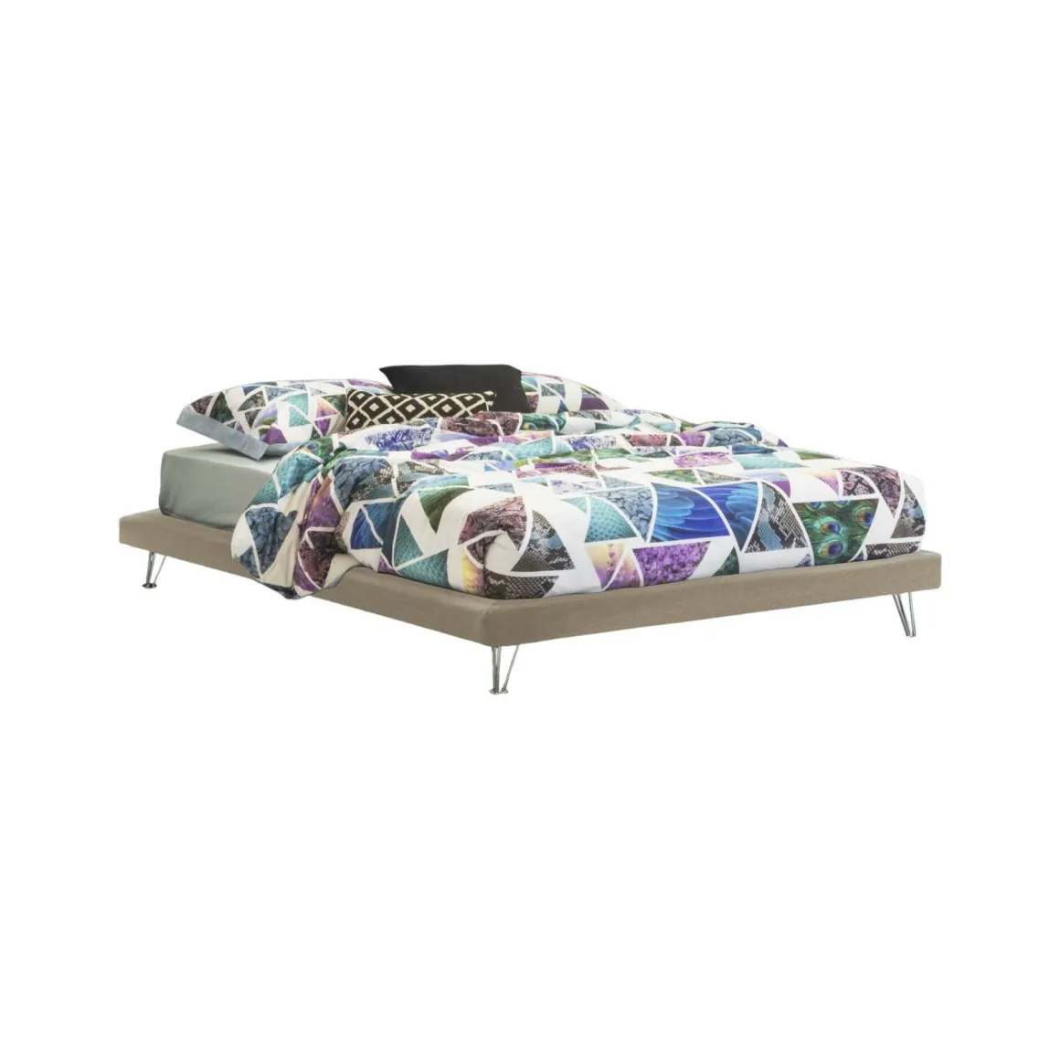 Letto matrimoniale bianco 175x205cm imbottito - Mercede