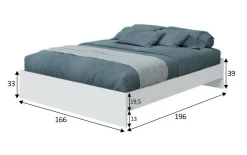 Letti Matrimoniali > Dmora Letto matrimoniale 199x210cm - Fusi Bianco