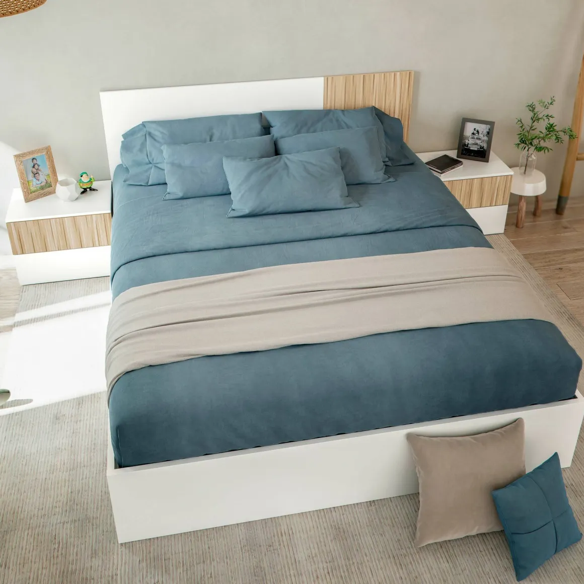 Letti Matrimoniali > Dmora Letto matrimoniale 199x210cm - Fusi Bianco